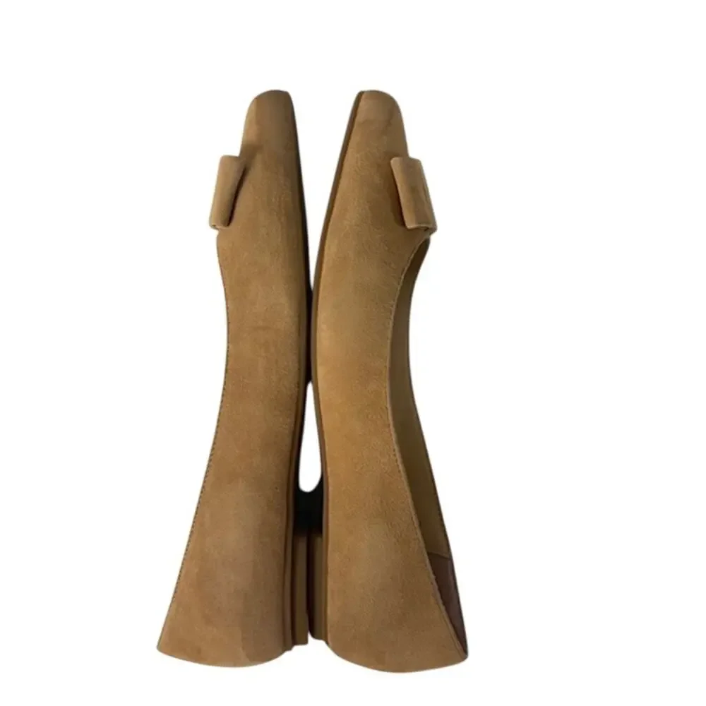 KATE SPADE Nora Suede Pointed Toe Bow Tan Flat  | 7